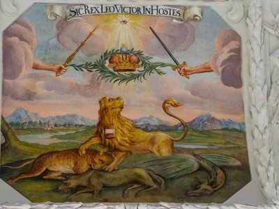 Fresque au plafond dans l