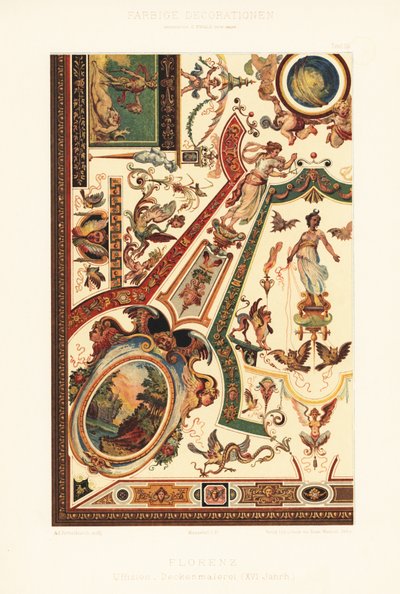 Peinture de plafond à la Galerie des Offices, Florence - Unbekannter Künstler