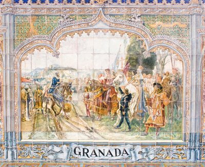 Carreaux de céramique sur la Plaza de España représentant le roi Boabdil (mosaïque) - Unbekannter Künstler