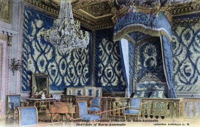 Château de Fontainebleau : chambre de la reine Marie-Antoinette - Carte postale fin 19e-20e siècle - William M. Timlin
