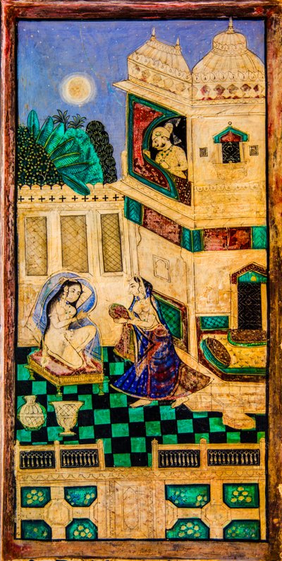 Cour de Chittra Shala avec des peintures fines virtuoses, Fort de Taragarh, Bundi, Rajasthan, Inde, Asie - Unbekannter Künstler