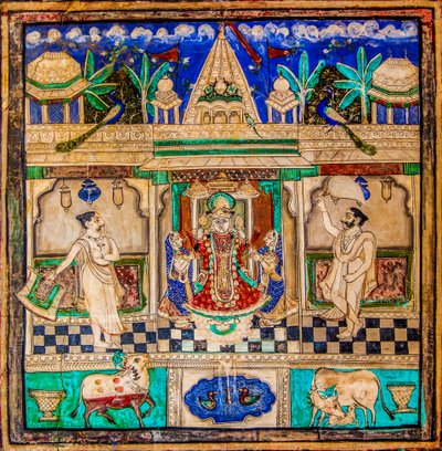 Cour de Chittra Shala avec des peintures virtuoses, fort de Taragarh, Bundi, Rajasthan, Inde, Asie - Unbekannter Künstler