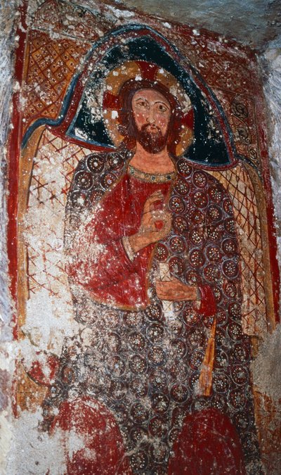 Christ Enseignant, fresque dans la crypte, Sanctuaire de Marie des Escaliers (18e siècle), Massafra, Pouilles, Italie - William M. Timlin