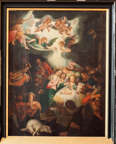 Église (Basilique Notre-Dame de Tongre). Intérieur. Triptyque. La naissance. - Unbekannter Künstler