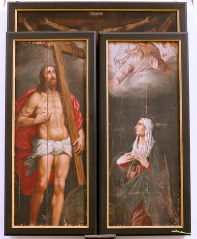 Église Saint-Martin. Intérieur. Triptyque. La Crucifixion. - Unbekannter Künstler