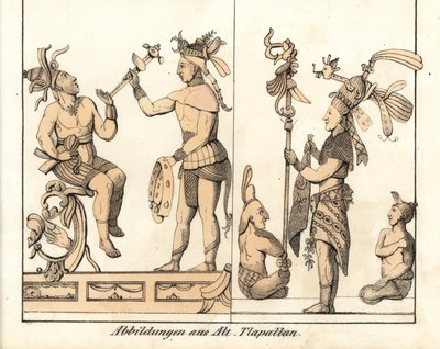 Collection de dessins de Tlapallan (Mexique). Lithographie pour le livre : "Galerie complète en tableaux fidèles des peuples d