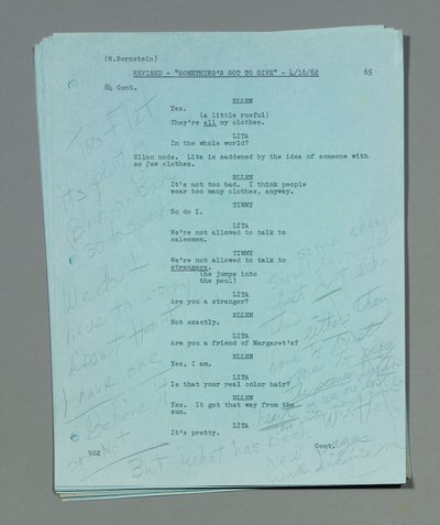 Collection de feuilles de script révisées du dernier et inachevé film de Marilyn Monroe, 