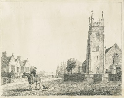 Église de Colwich : croquis à la plume, 1833 - Unbekannt