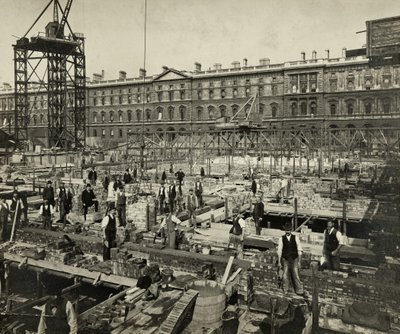 Construction des nouveaux bureaux du gouvernement, Great George Street, Westminster, Londres, 24 septembre 1902, Royaume-Uni - Unbekannter Künstler