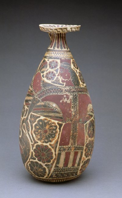 Alabastron corinthien à figures noires, avec une "Maîtresse des animaux" ailée, grec, période archaïque, vers 600 av. J.-C. (terre cuite) - Unbekannt