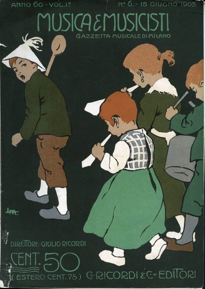 Couverture du magazine de musique italien « Musica e Musicisti », Gazzetta Musicale di Milano, Ricordi - Unbekannter Künstler