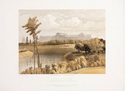 Palais de Cristal, après la Grande Exposition Le Palais de Cristal depuis le réservoir intermédiaire, vers 1855 - Unbekannt