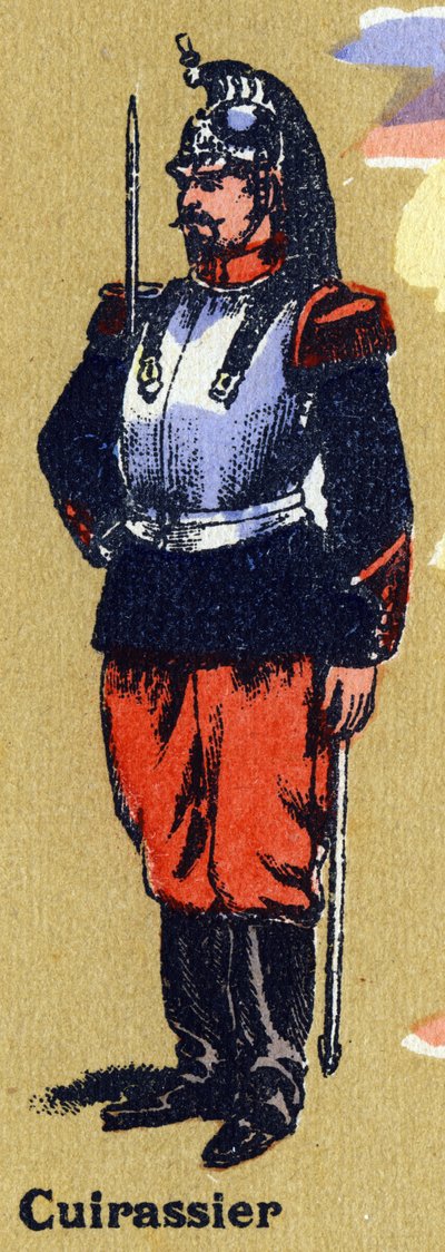 Cuirassier en uniforme de soldat. Alphabet illustré. Imageries réunies à Jarville-Nancy, début du 20ème siècle. - Unbekannt