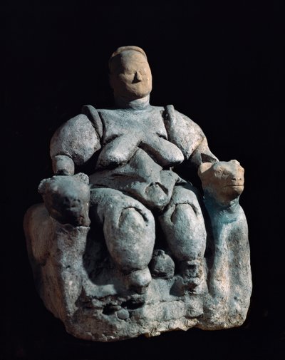 Déesse mère, statue de terre cuite. 8000-6000 av. J.-C. provenant de Catal Huyuk - Unbekannt