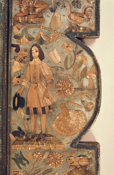 Détail de marqueterie de paille d