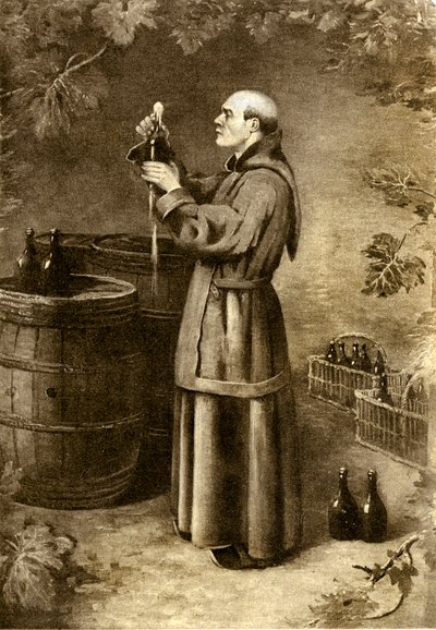 Dom Pérignon découvrant la mousse en 1714 - début du XXe siècle - Alec Hunter