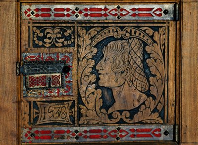 Porte travaillée en marqueterie, Château d