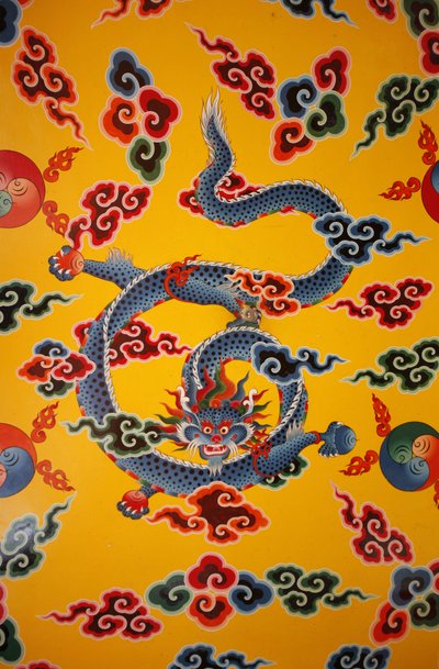 Peinture murale de dragon. Monastère de Kopan, Katmandou, Népal - Unbekannt