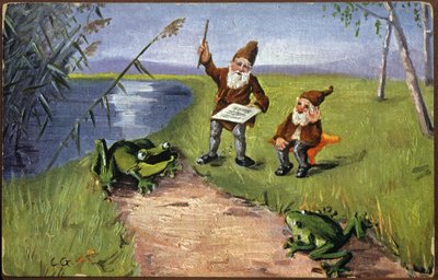 Nains et grenouilles, vers 1910 - Unbekannter Künstler