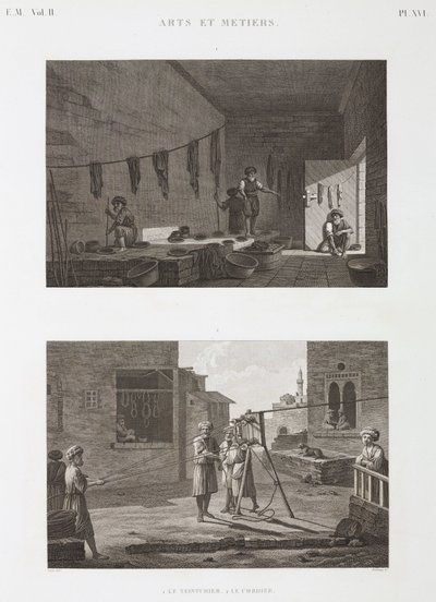 Ateliers de teinture et fabrication de cordes, Égypte, vers 1798 - Unbekannt