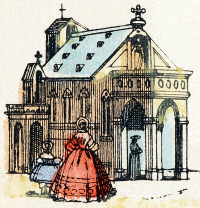 E - Église - Alphabet - divertissements enfantins - Imagerie d