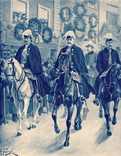 Édouard VII dans le cortège funèbre de la reine Victoria - Unbekannter Künstler