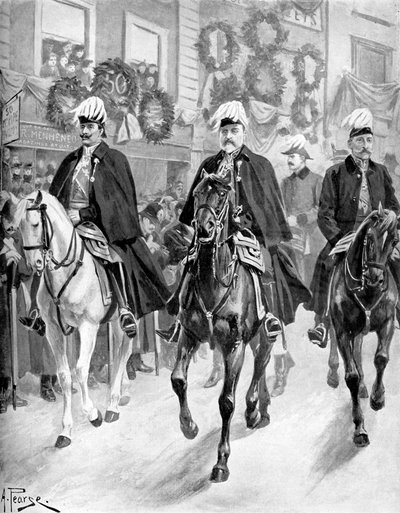Édouard VII dans le cortège funèbre de la reine Victoria - Unbekannter Künstler