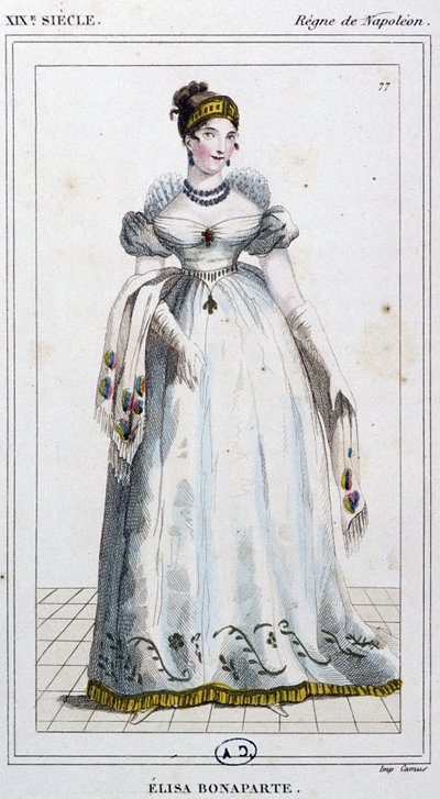 Élisa Bonaparte Baciocchi, c. 1810 (gravure) - Unbekannter Künstler