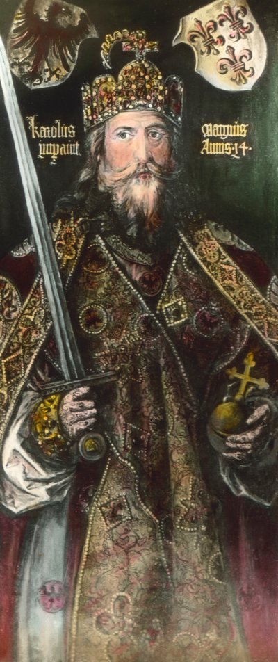 Empereur Charlemagne, colorisé après 1925 - Unbekannter Künstler