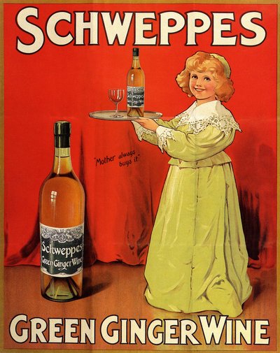 Affiche publicitaire anglaise pour les boissons Schweppes Green Ginger Wine - Unbekannter Künstler