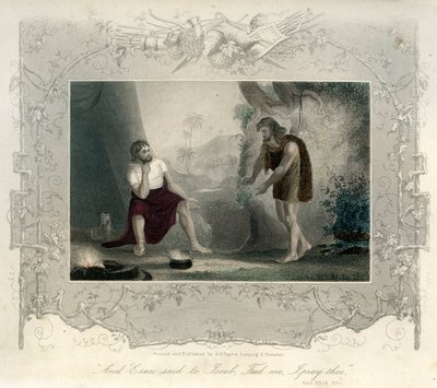 Ésaü supplie Jacob pour de la nourriture - Bible - Unbekannter Künstler