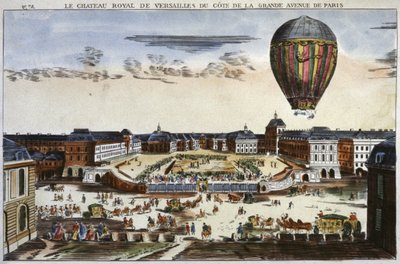 Expérience avec un ballon à air chaud à Versailles - Unbekannter Künstler