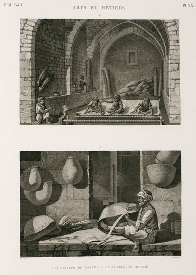 Fabrication de nattes et de paniers, Égypte, vers 1798 - Unbekannt