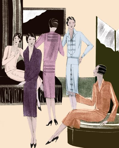 Robes de mode au printemps 1928 - Unbekannter Künstler