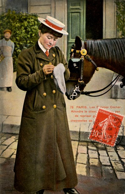 Conductrice de fiacre, Paris - début du 20e siècle - Unbekannter Künstler