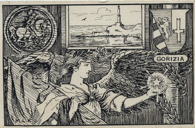 Première Guerre mondiale (1914-1918) : carte postale patriotique italienne pour l
