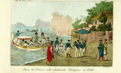 Première arrivée à la colonie portugaise de Dille, Timor, maintenant Dili, Timor oriental - Unbekannt