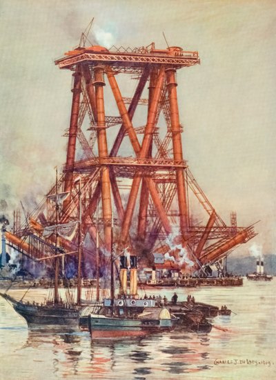 Pont du Forth, Écosse, en construction. c.1880-1890 - Alec Hunter