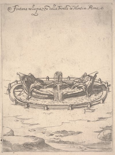 Fontaine dans la place de la Trinité des Monts à Rome, c.1650 - Unbekannter Künstler