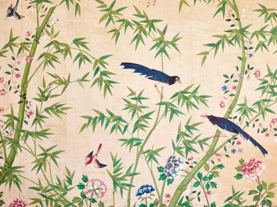 Fragment de papier peint, fin du 18ème - début du 19ème siècle ou plus tard - Unbekannt