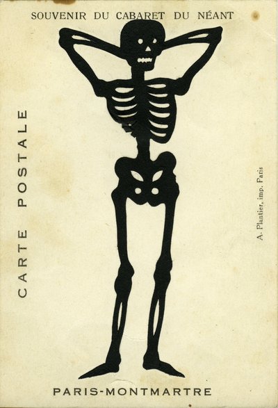 France, Île-de-France, Paris (75) : Publicité du cabaret du Néant de Montmartre représentant un squelette découpé - Unbekannter Künstler
