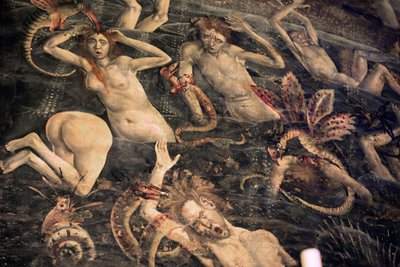 France, Tarn, Albi, Cathédrale Sainte-Cécile, fresque du Jugement Dernier, - (1474-fin du 15e siècle), la descente aux enfers (détail) - Unbekannt