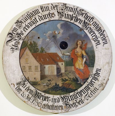 Musée franconien Feuchtwangen Moyenne Franconie Bavière Allemagne collection de cibles de tireurs cible de mariage de 1756 avec la déesse Fortune - Unbekannt