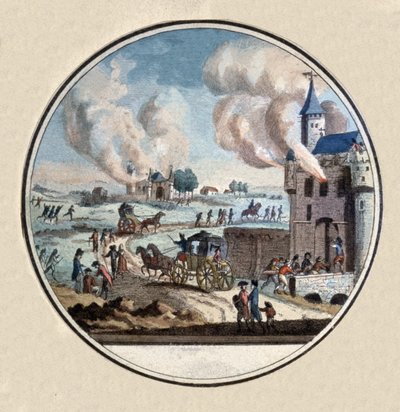 Révolution française, foule pillant un château, vers 1792-1793 - Unbekannter Künstler