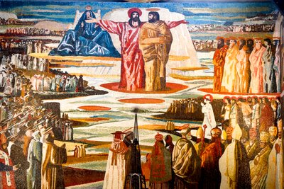 Fresque dans la basilique catholique romaine de l