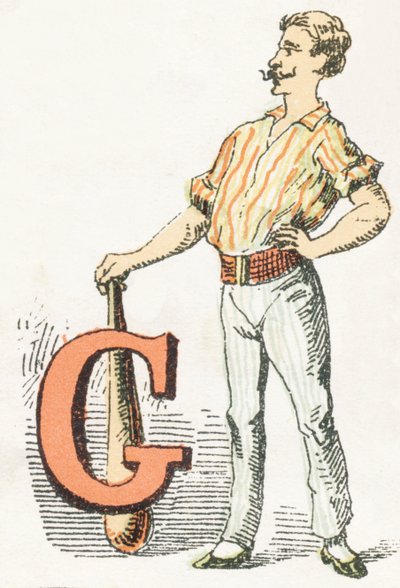 G - Gymnaste - Alphabet Enfantin, Éditions Gordinne 1920 (gravure) - Unbekannt