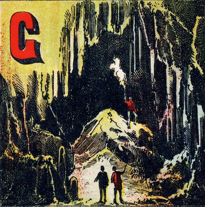 G : Grotte. Espèce de caverne naturelle - Gravure extraite de Alphabet géographique. Guérin-Muller et Cie, éditeurs, Paris - Unbekannt