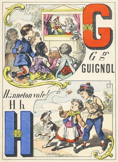 G H : Guignol, Hanneton vole ! - Alphabet des jeux, c.1890 - Unbekannt