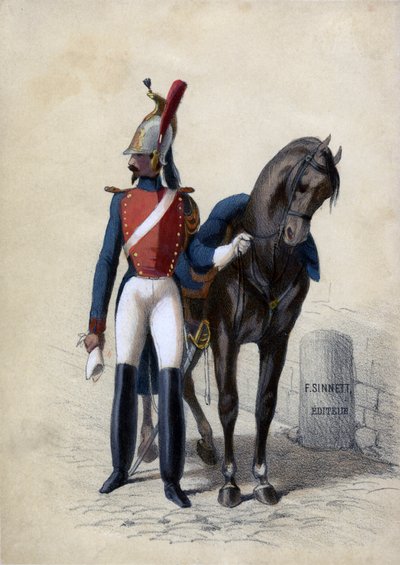 Garde de Paris, avec son cheval - Unbekannter Künstler