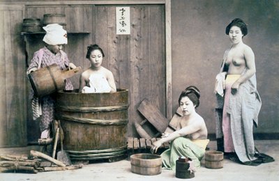 Geishas se baignant, vers 1880 - Unbekannter Künstler